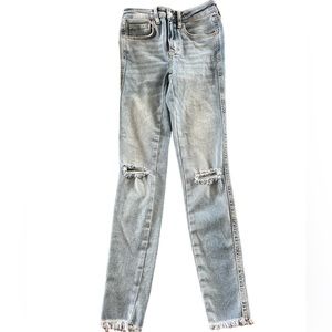 Free people frayed , holed jeans - size 25 - NWOT